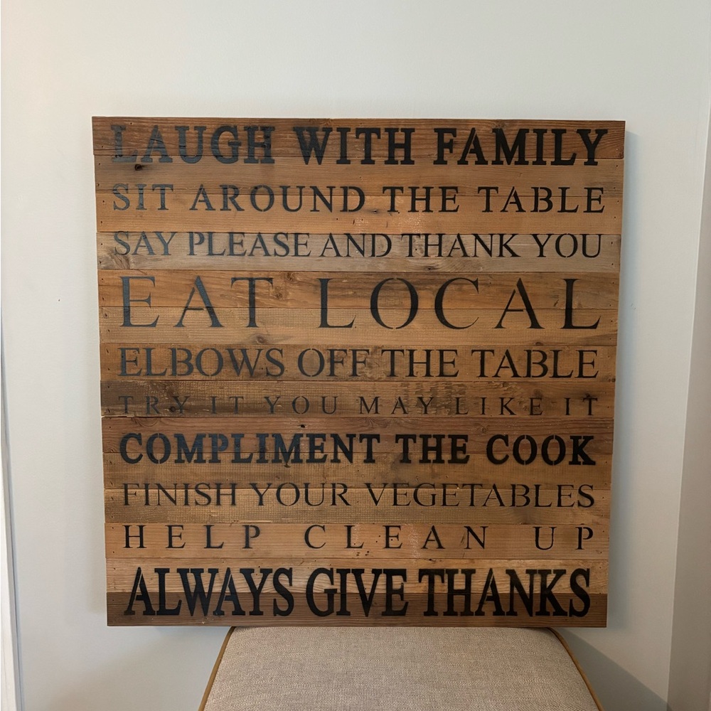 Large Wooden Wall Art with Inspirational Quote